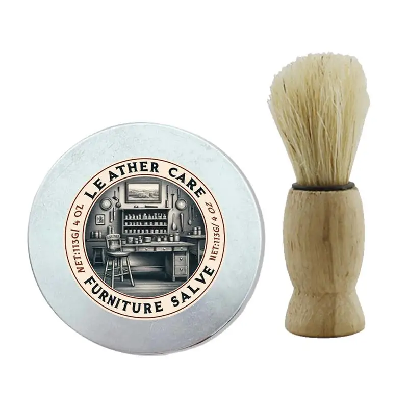 

Leather Salve For Furniture Salve Furniture Care Kit With Brush Furniture Salve & Brush Bundle For Enhanced Leather Leather