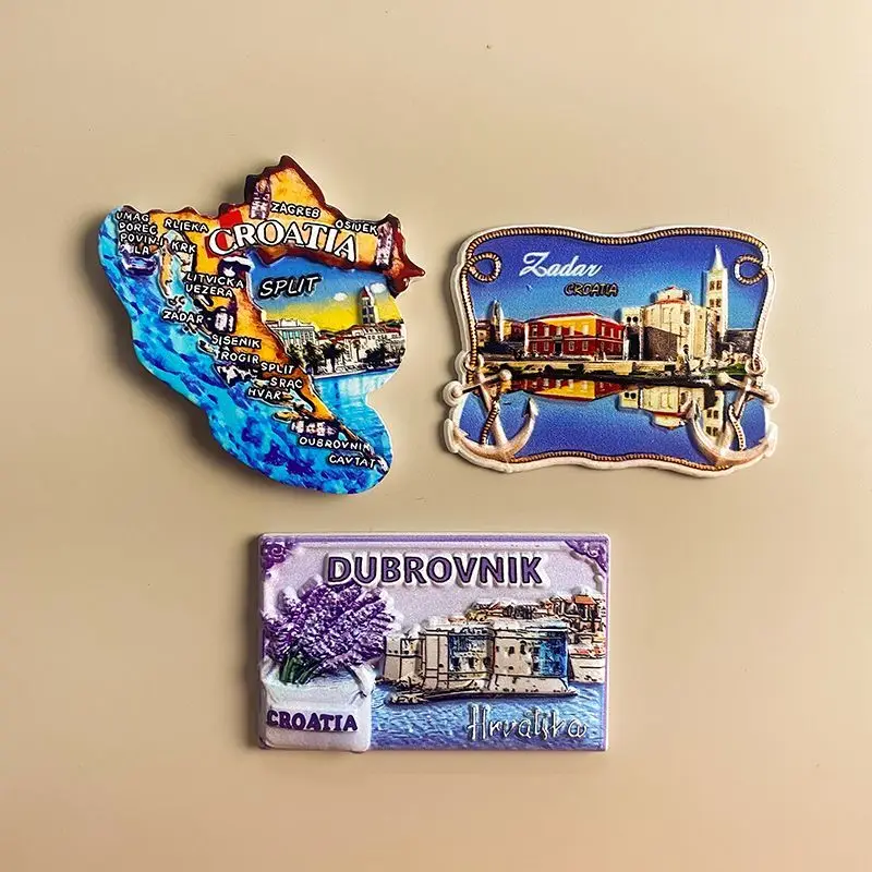 

Croatia City Architecture Tourist Souvenirs Refrigerator Magnets Creative Decorations Vintage Personalized Gifts