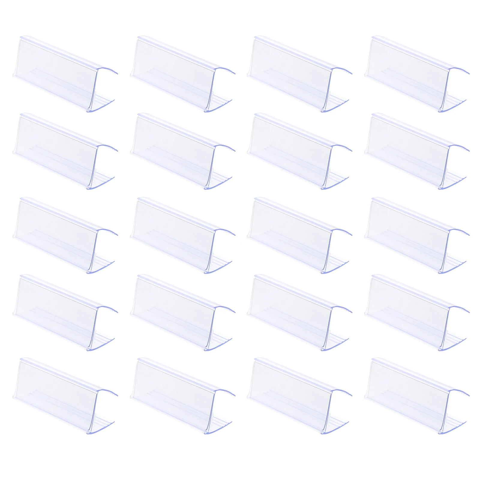 

25Pcs Plastic Clear Label Holder Strong Clip-on Price Display Stand for Supermarket Retail Shelf Table Organization
