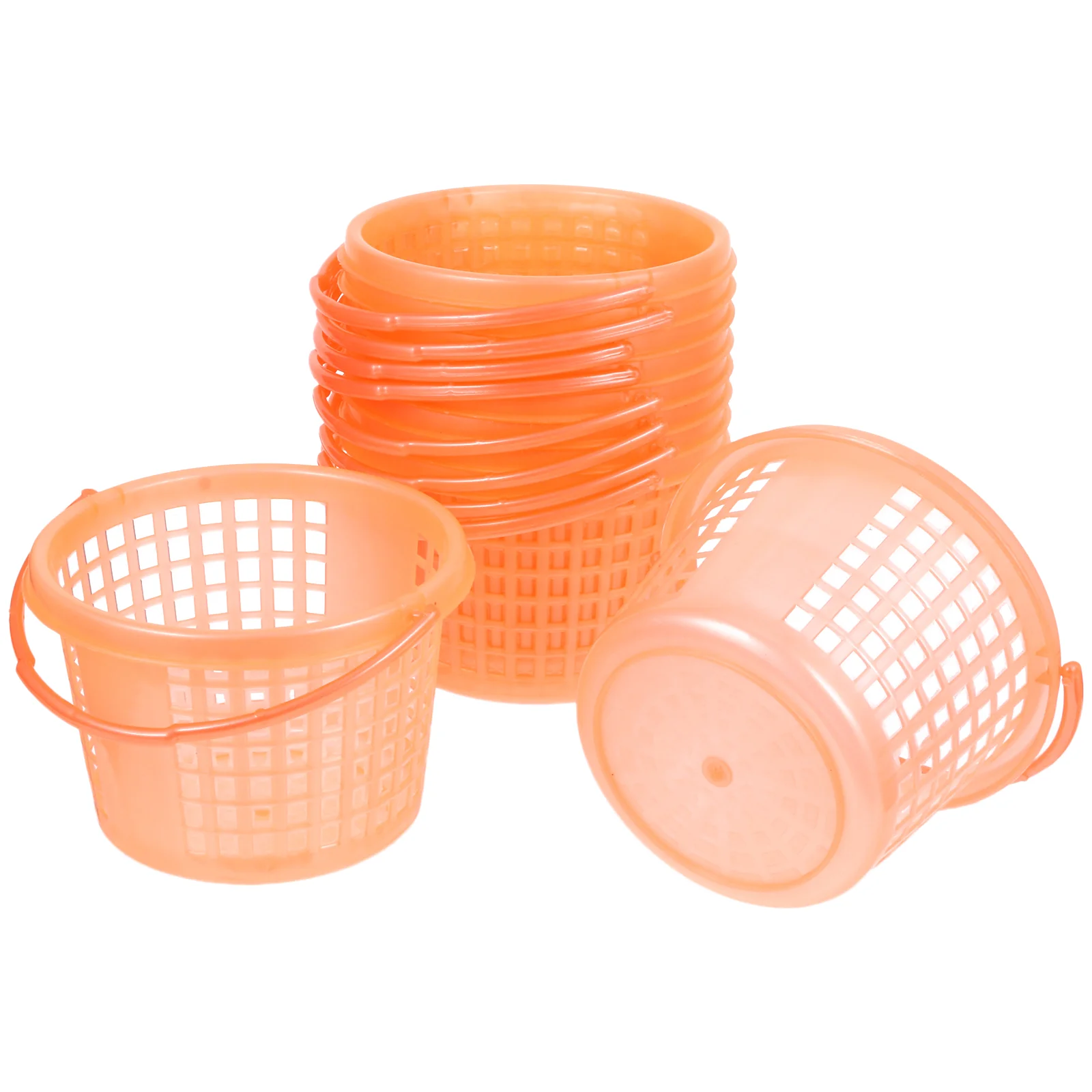 10 Pcs Plastic Fruit Basket Fruits Baskets Vegetable Small Bright for Storage Pickup Containers