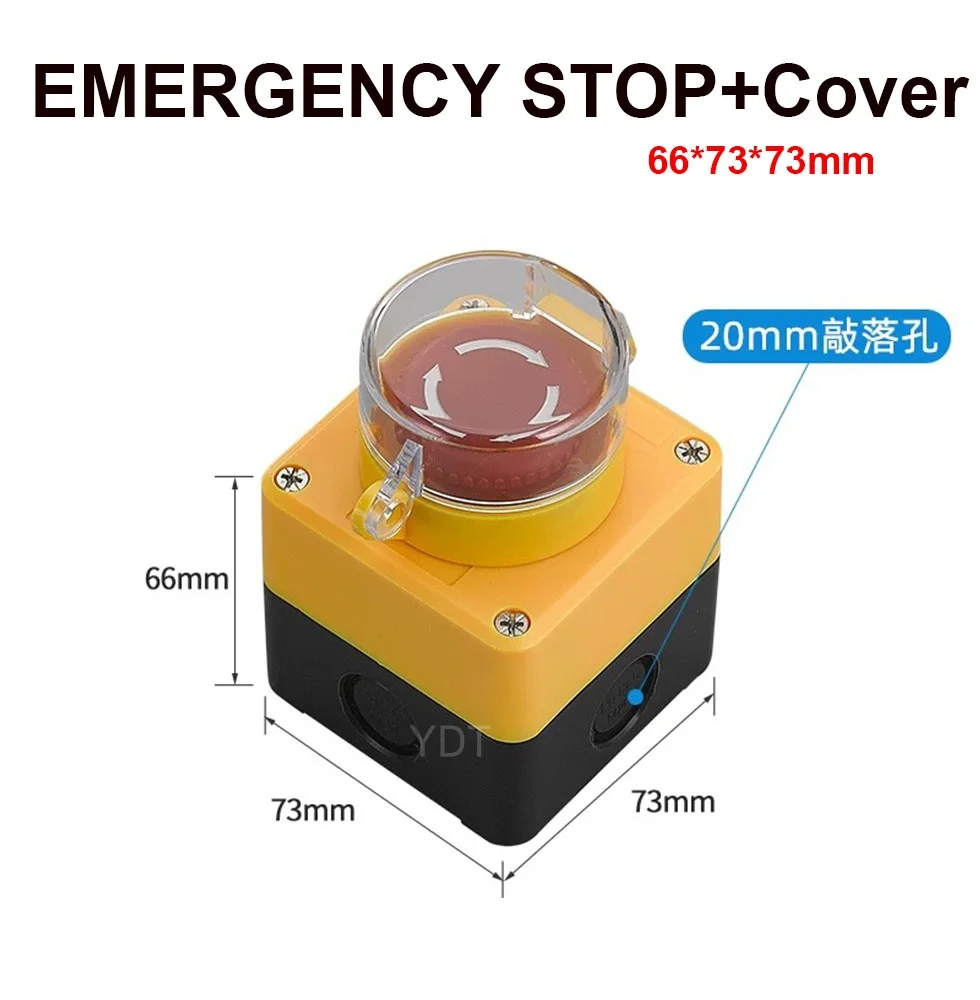 البلاستيك زر التبديل صندوق التحكم مقاوم للماء توقف الطوارئ الذاتي بدءا الكهربائية الصناعية LA38 #6