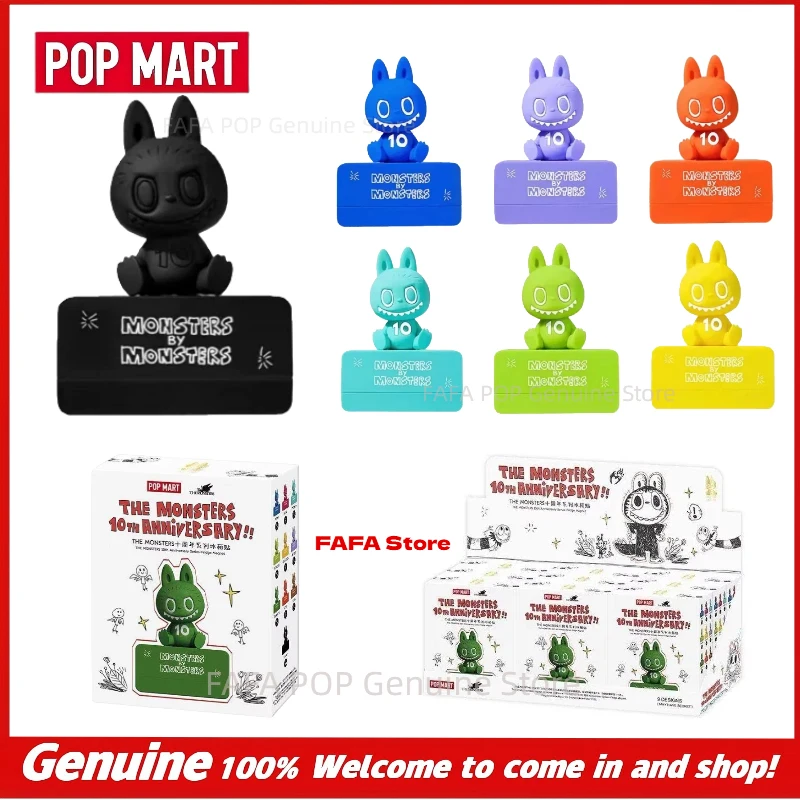 POPMART THEMONSTERS 10th Anniversary Series Frosted Glass Stickers, Blind Boxes LABUBU Pop Culture Gifts Collection Toys