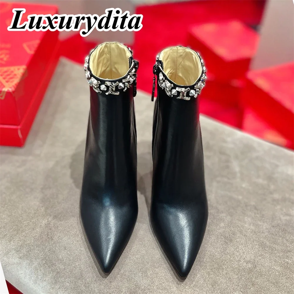 

Top Quality Womens High Heel Boots Luxury Fashion Women Ankle Boots Designer Red heel leather sole over the knee boots 0880