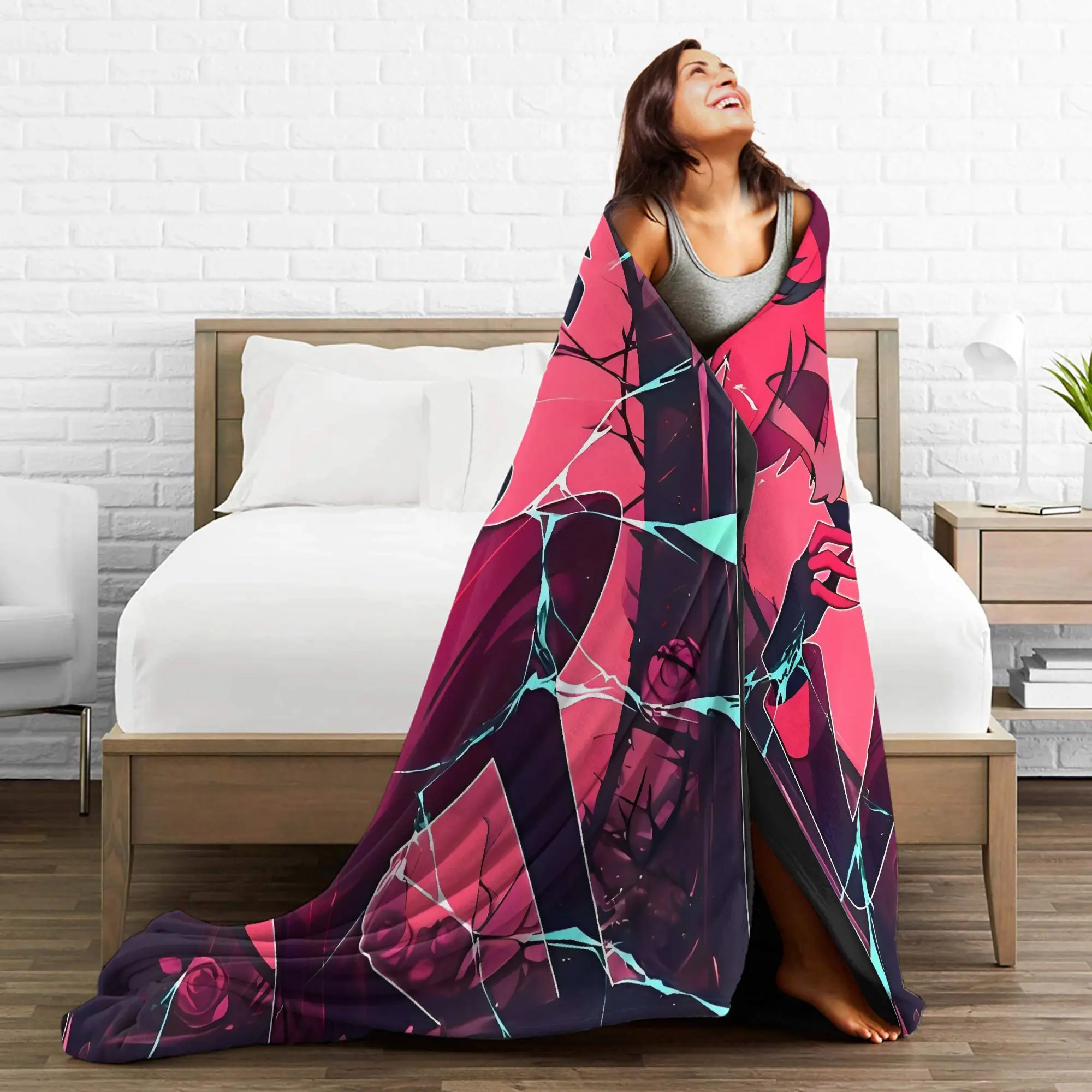 VOX H-Hazbin Hotel Alastor Game Super Warm Blanket Plush Bedding Throws Fashion Couch Chair Flannel Bedspread Sofa Bed Cover