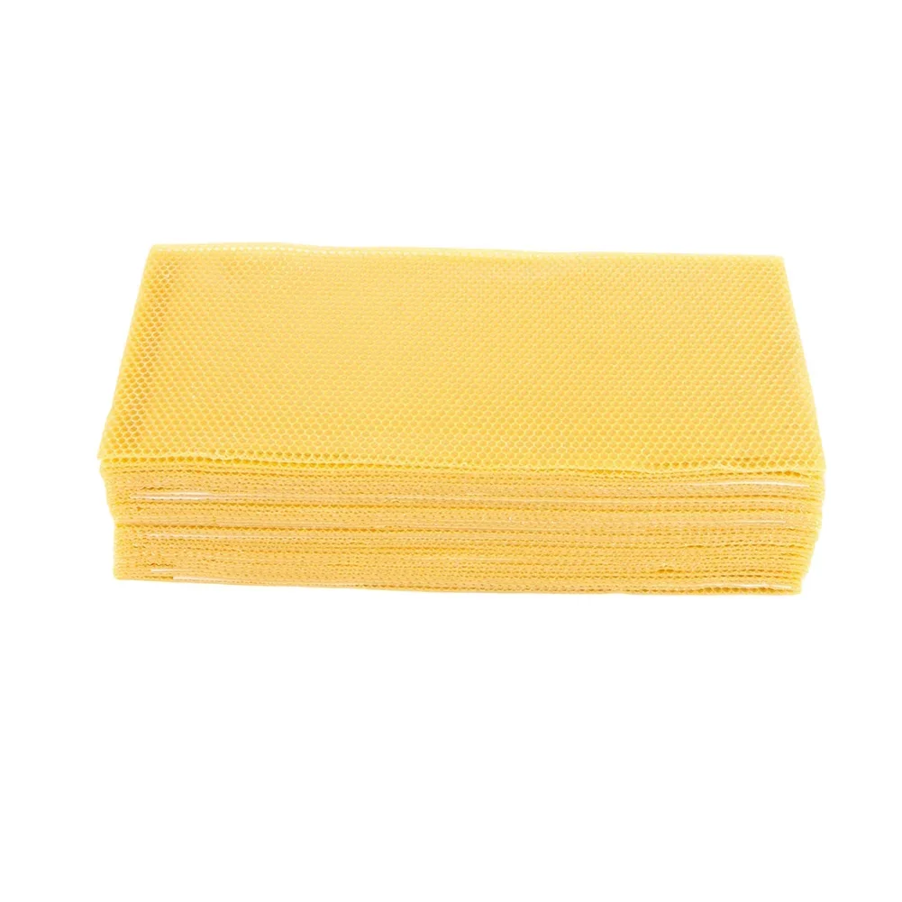 195*415mm Beeswax Sheets For Candle Making Natural Wax Foundation For Bee Frames Sheet Hive Cell Frame Wax Bee Supplies