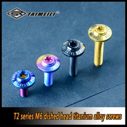TAIMEILI 1pcs Titanium alloy Bolt T2 Series Dished Screw M6 x10/16/20/25/30/35/40/50mmLocomotive shell Modification and Repair