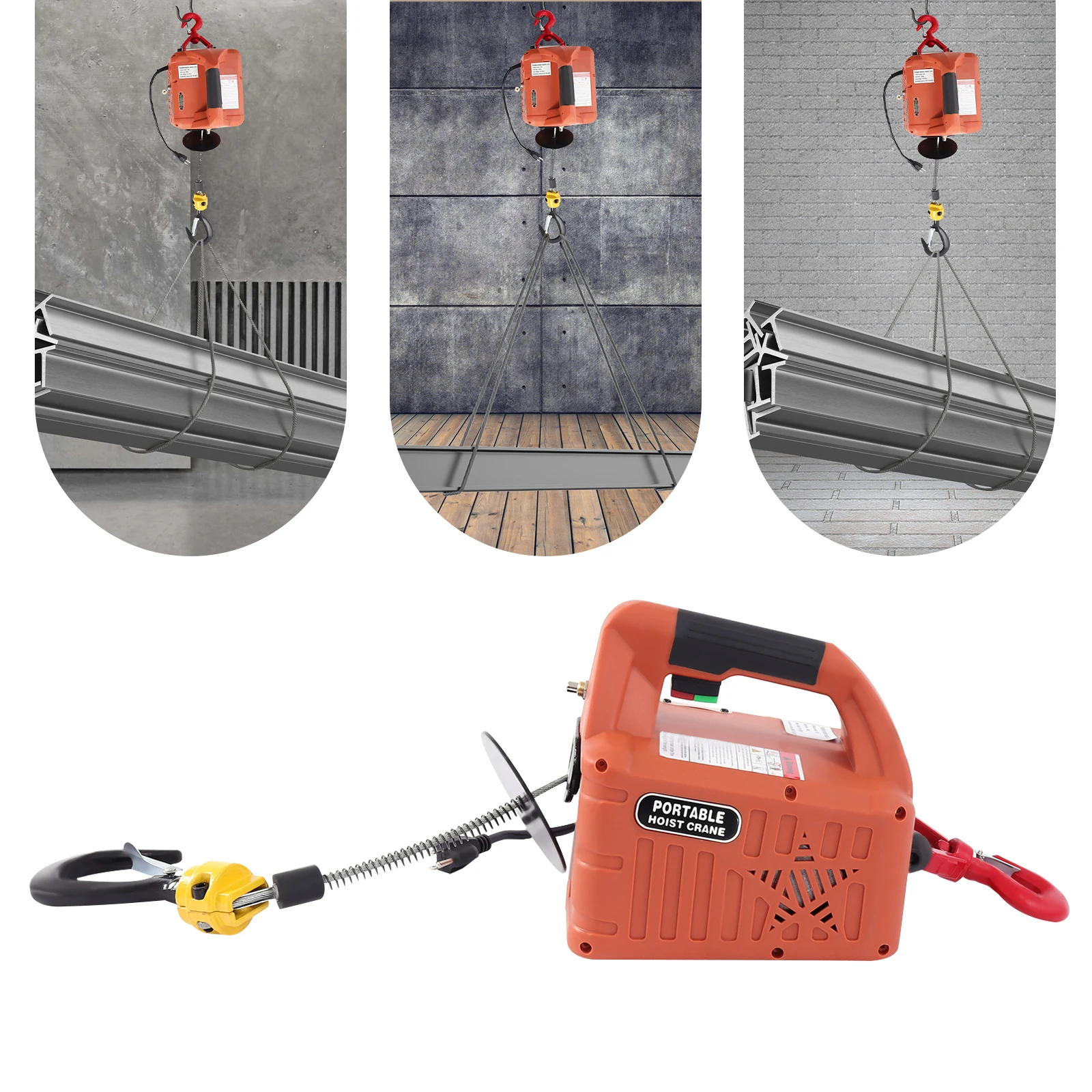 Portable 3 in 1 Electric Hoist - Electric Hoist Winch - Wireless Remote Control Electric Hoist - 440/660/1100 lbs for Lifting