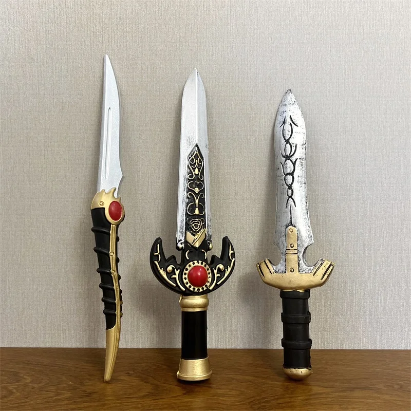 1:1 Short Knife Dagger Halloween Scary Props Cosplay Weapons Knife Role Playing Gifts Model Safety PU Rubber Toys