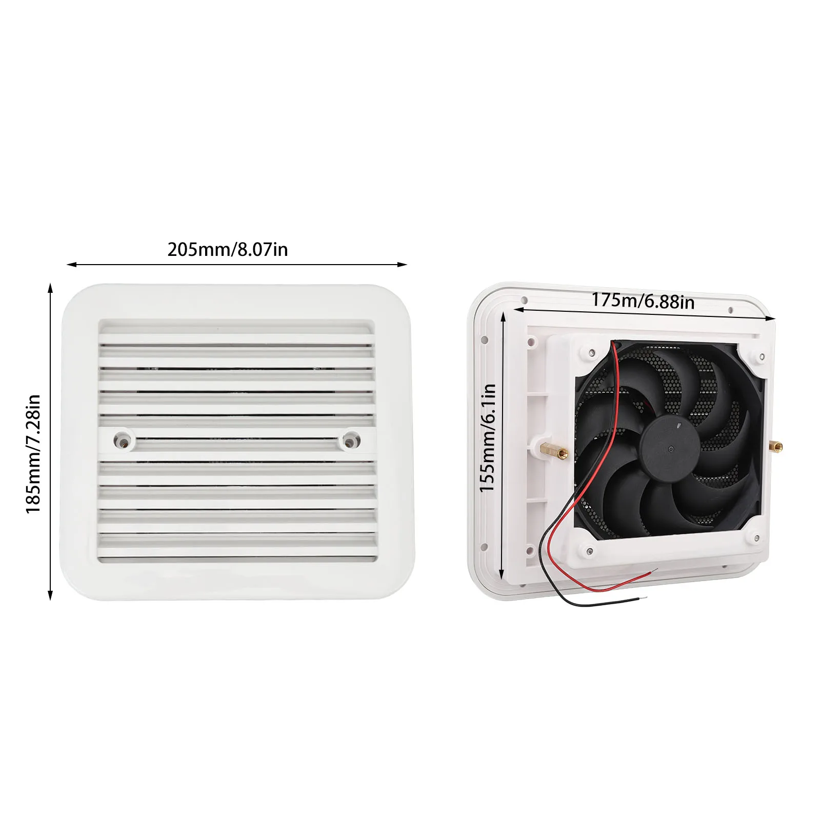 Ventilateur de Ventilation Latéral 5V, Silencieux à Sens Unique, pour Caravane, Hurhome, Camping-Car, Yacht