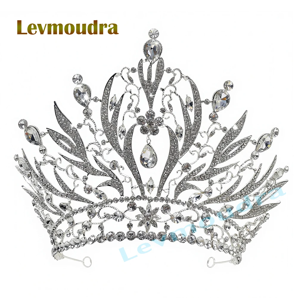

Levmoudra Bride Crown Hair Accessories Beauty Pageant Stage Show Baroque Head Accessories