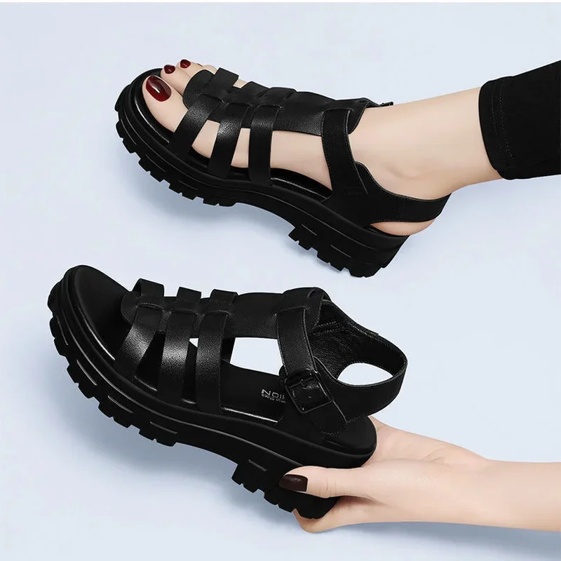 Women Sport Sandals Wedge Hollow Out Sexy Open-Toed Ladies Sandals Outdoor Cool Platform Shoes Women Beach Sandalias De Mujer