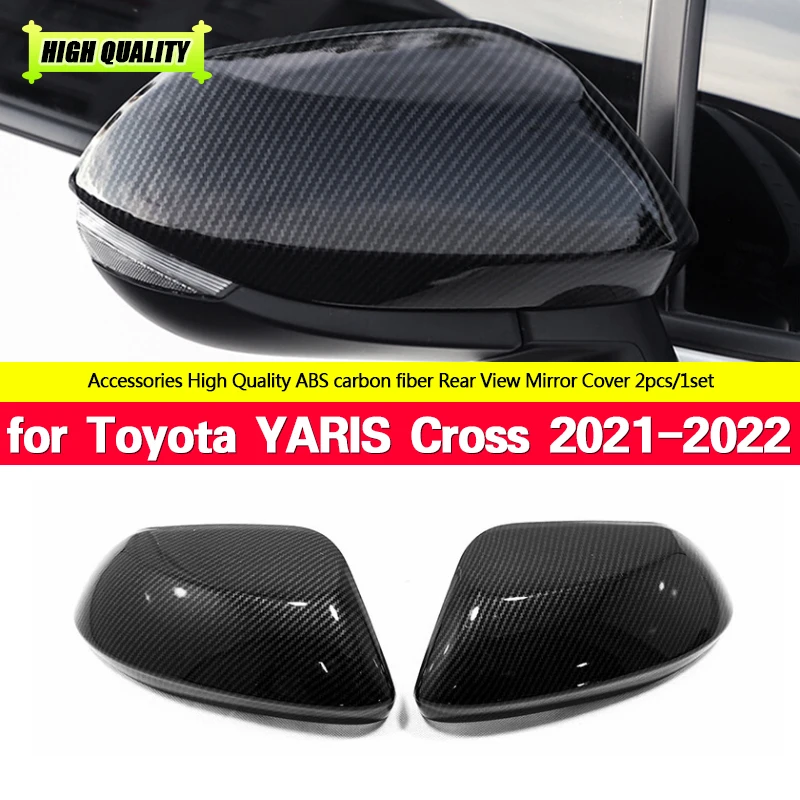 

Черный углеродный хром для Toyota YARIS Cross 2021 2022 аксессуары Автомобильная зеркальная декоративная наклейка защитная крышка