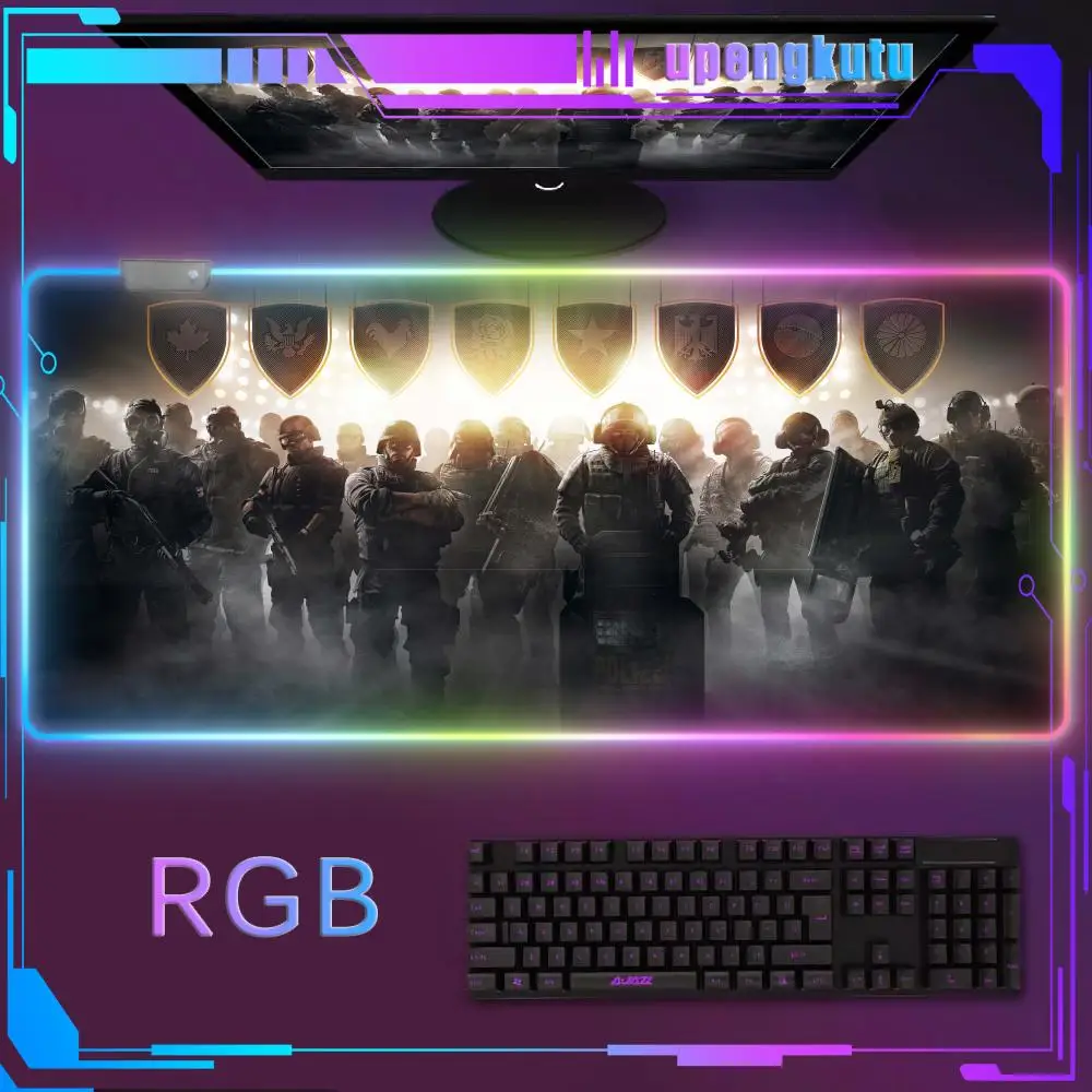 Mouse Pad RGB Long table mat  Laptop Desk T_tom_Clancy_Rainbow_Six_Sieges soft Computer Gamers Non-slip Rubber Game table mat