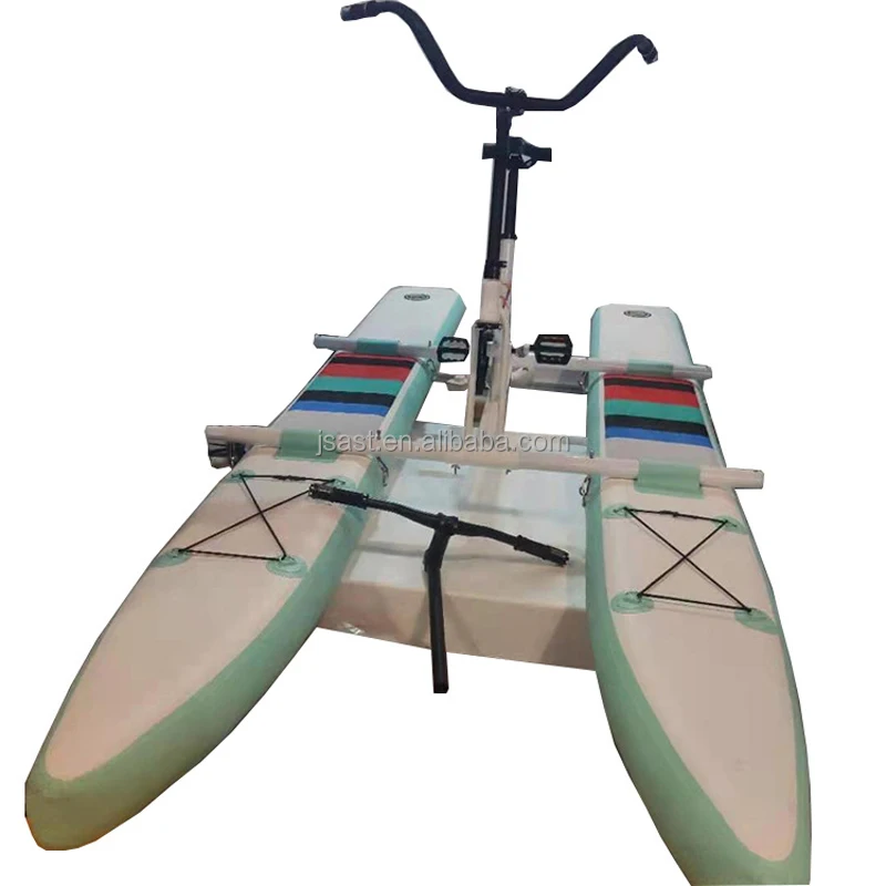 Lichtgewicht Opblaasbare Drijvende Waterfiets Met Aluminium Frame + Pvc Materiaal Human Power Waterfiets Te Koop