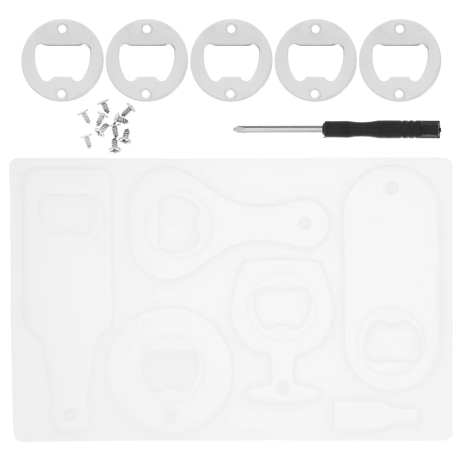 

1Set Silicone Beer Opener Mold DIY Casting Kit for Bottle Opening Tool Craft Making Party Accessories Dried Flower Resin Mirror