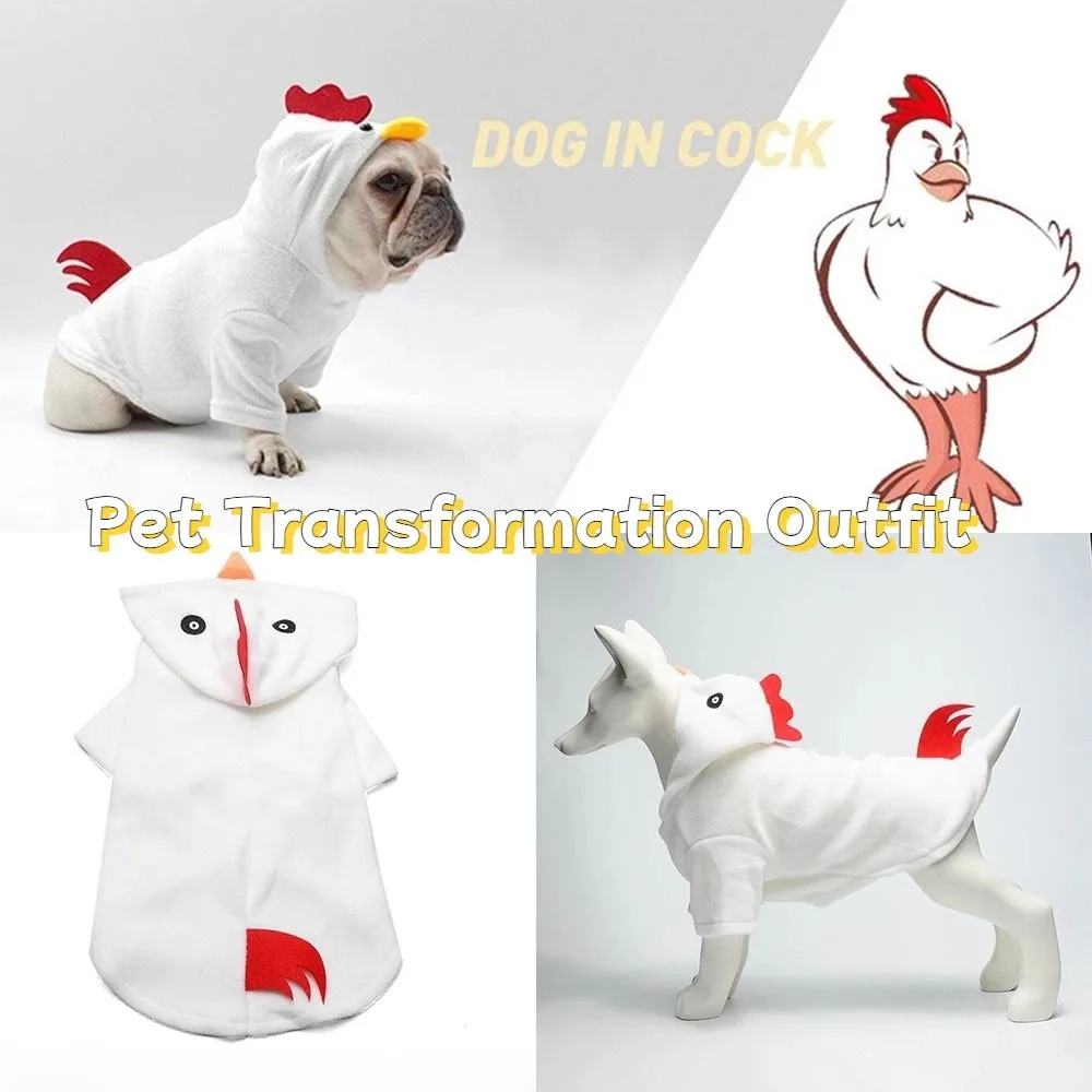 

Creative Chicken Shaped Pet Clothes Funny Pet Costume Pet Transformation Outfit Dog Cosplay Comical Outfits