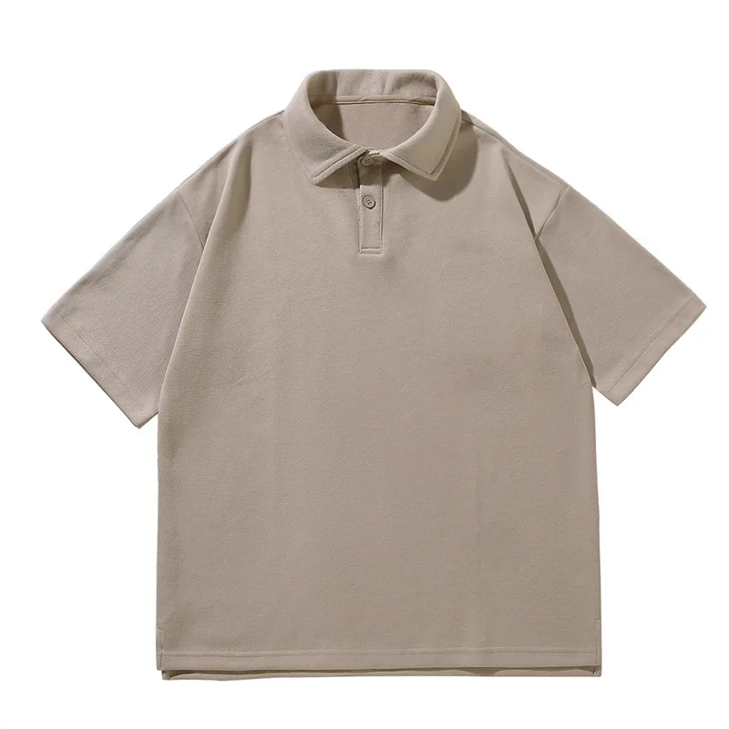 

MAQVOB High Quality EU US Size 290g Heavyweight Luxury Brand Golf Tennis Work Casual Men Loose Fit Solid Color POLO Shirt