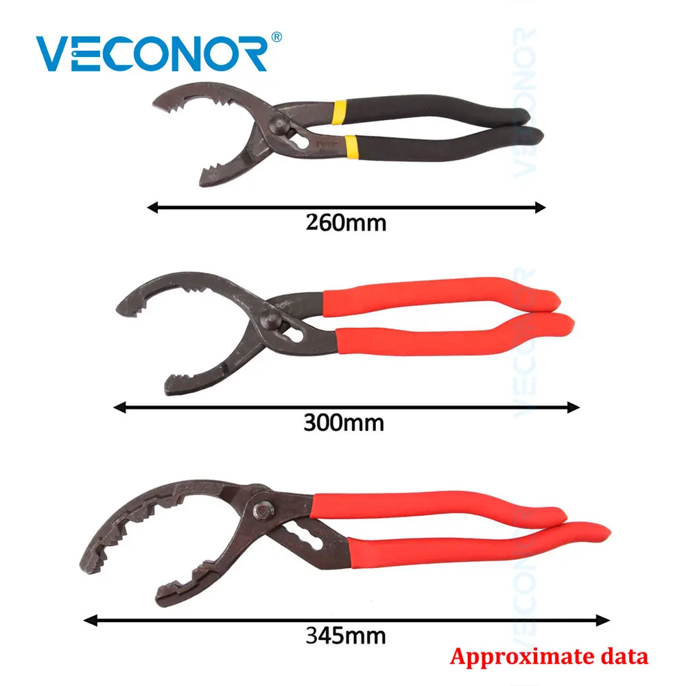 10/12/14 Inch Oil Filter Pliers Non Slip Grip Hand Adjustable Oil Filter Wrench Car Removal Repair Hand Tools for Engine Filters