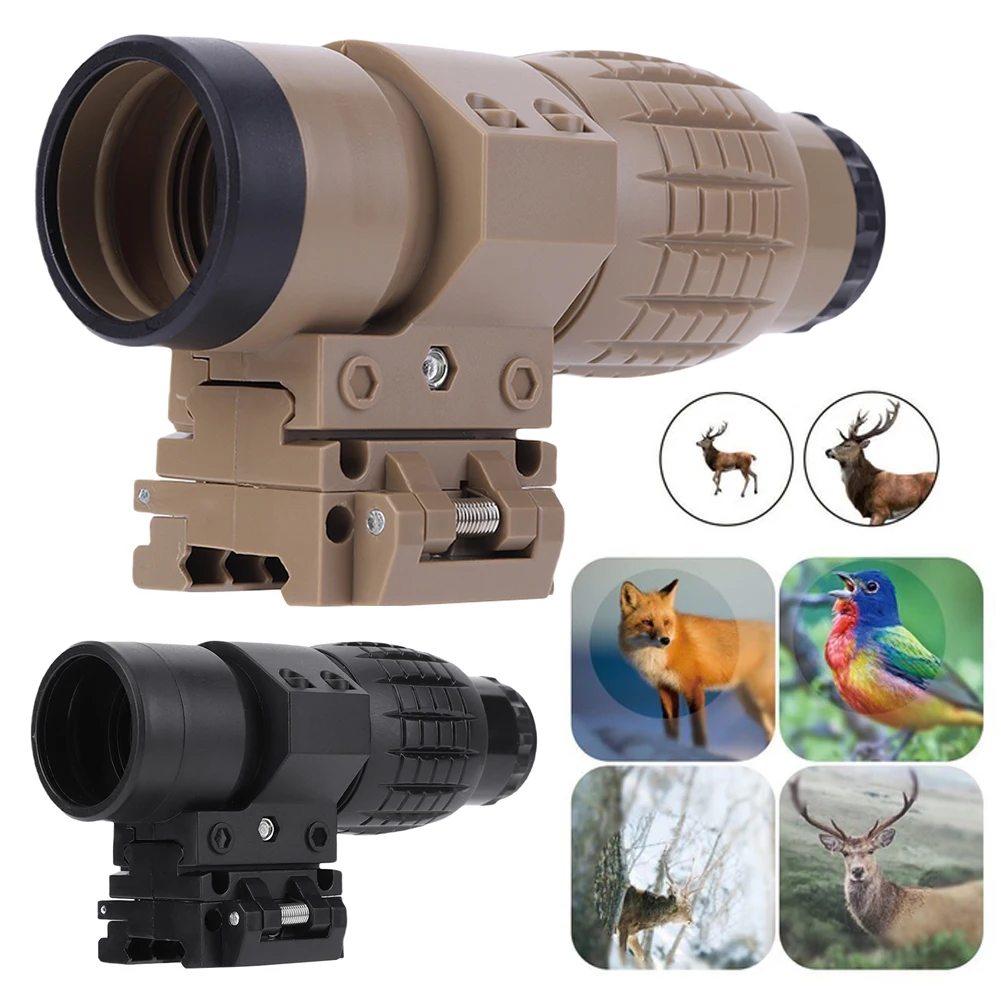 Adjustable Sight Magnifier Scope Compact Sights Magnifier Rifle Scope for 20mm Rail Mount Rifles