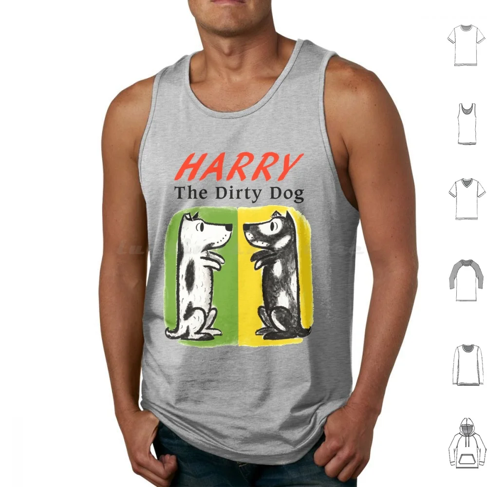 

Harry The Dirty Dog Classic Vintage Cover Illustration Tank Tops Print Cotton Picture Book Young Adult Movie