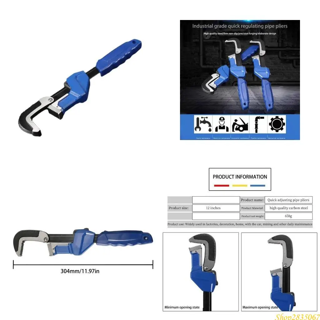 

Water Pliers Quick-Release Plumbing Pliers Pipe Wrench Adjustable Water Pipe Clamp Pliers Household Hand Tools 831F