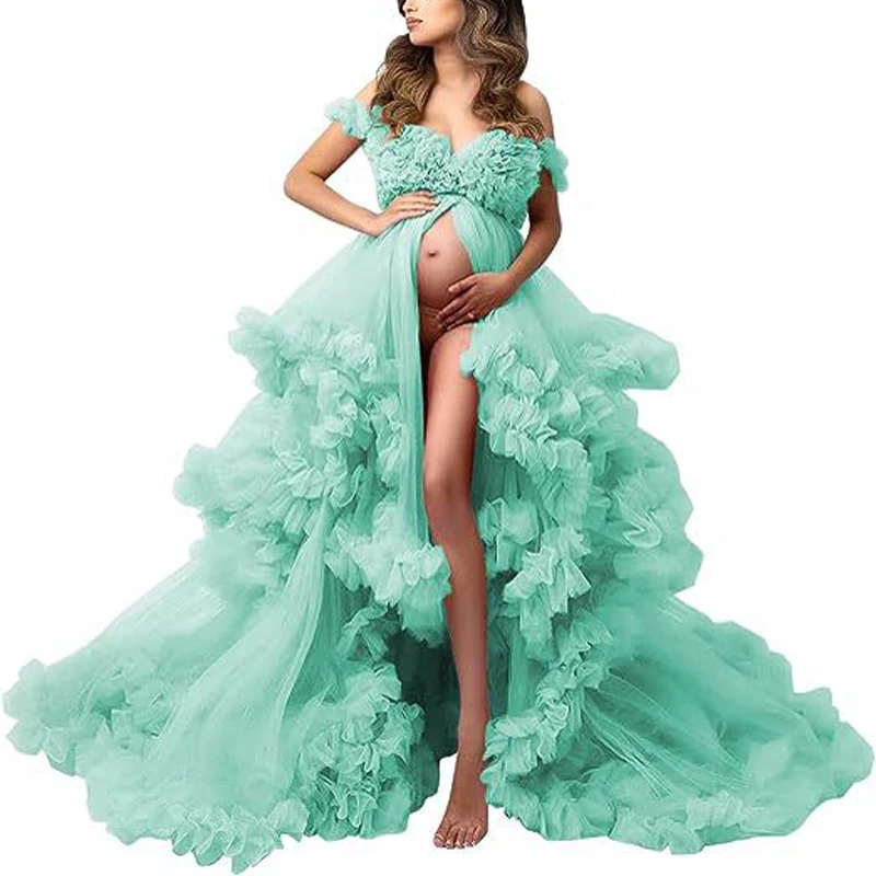 Sexy Nightdress Women Photography Props Dresses Pink Premama Evening Party Baby Shower Dress Maternity Photo Shoot Clothing