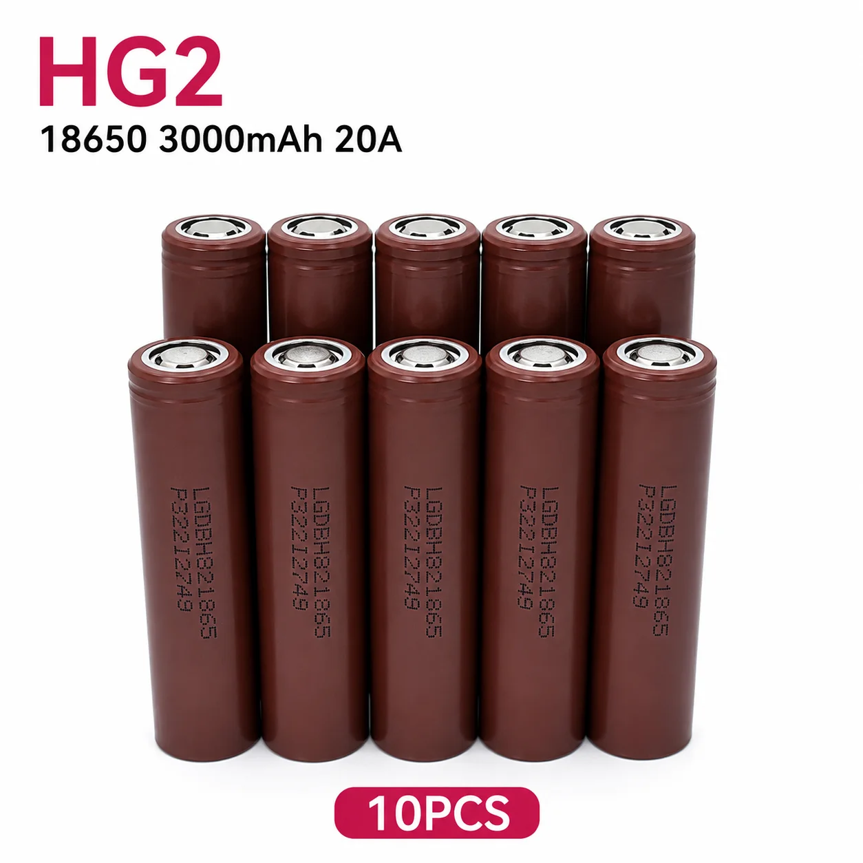 18650 Wiederaufladbare Batterie 3,7V 3000mAh 20A Flachkopf-Hochstrom-Lithium-Ionen-Zelle Ersatz für HG2 Schneller EU-Versand