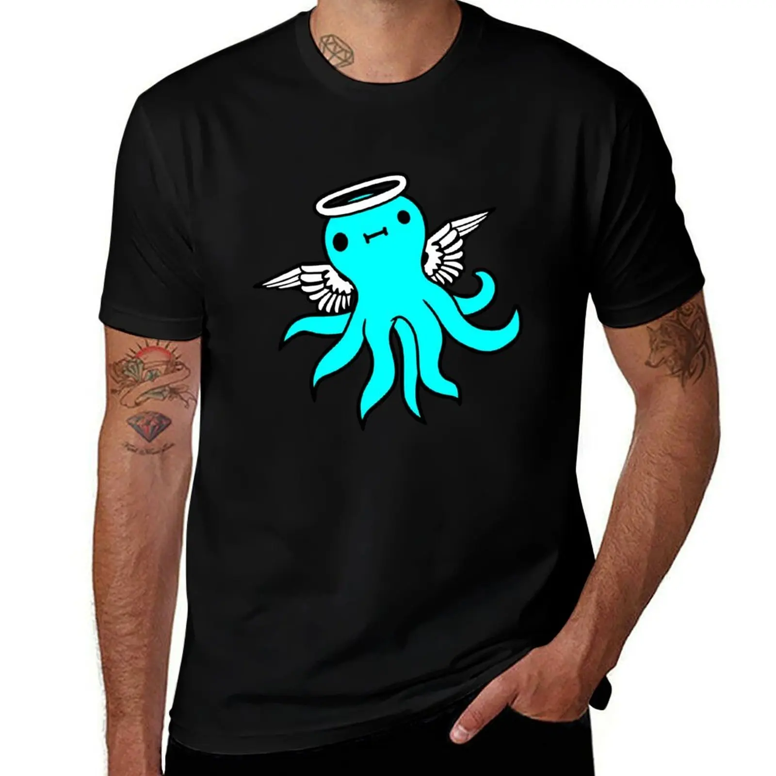 

Octopus Angel Heaven Halo Holy Sweet Happy Cute T-Shirt summer top quick-drying aesthetic clothes shirts men