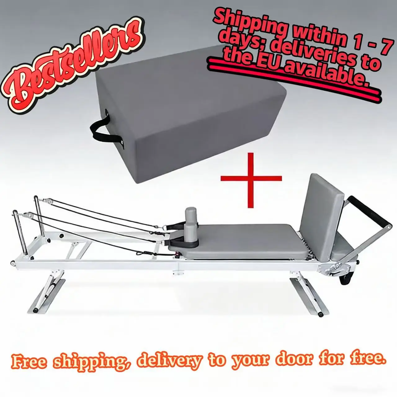 Lettino Pieghevole per Pilates - Attrezzatura Fitness Domestica con Design a Pedale per Allenamento Core e Yoga