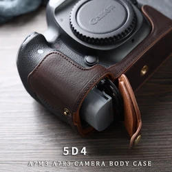 For Canon 5D4 base SLR camera bag 5D3 5DSR 90D 80D 70D 6D2 leather protective case cowhide