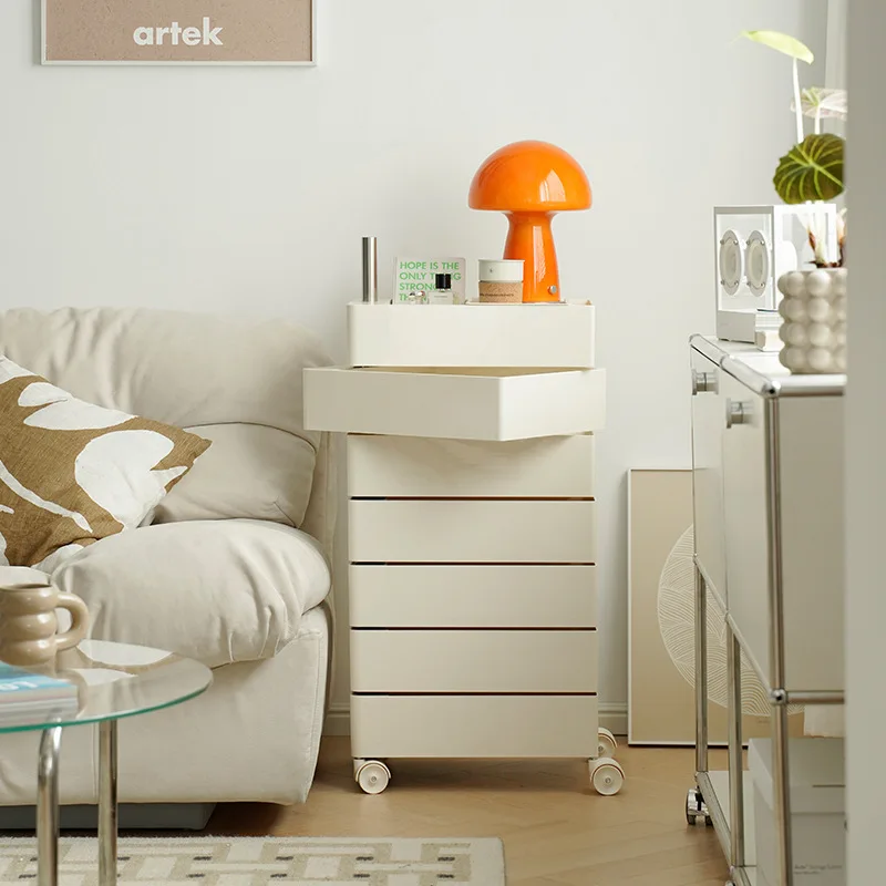 Nordic ins removable storage cabinet home storage cabinet simple living room storage sideboard Internet celebrity rotating bedsi