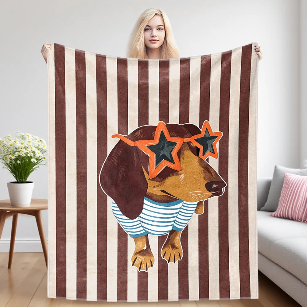 Cool Hound Nap Blanket,Flannel Blanket,Suitable For Sofas,Beds,Cars,Rooms,Offices,Camping,Exquisite Gift Blankets