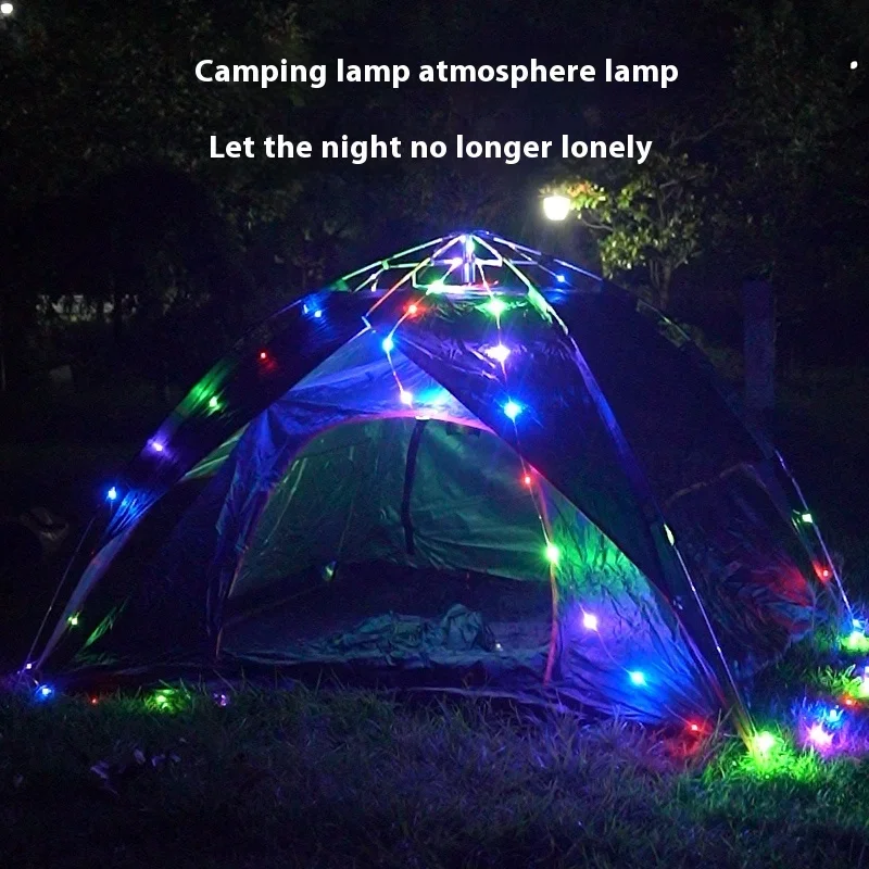 المحمولة فوانيس التخييم في الهواء الطلق خيمة شكل سلسلة أضواء ملونة USB قابلة للشحن ستبليس السباحة الإضاءة المحيطة مصباح