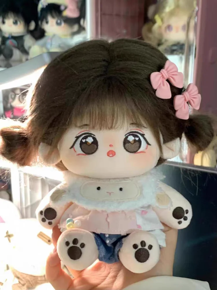 20cm Kawaii szkielet lalka pluszowa mała aureola urocza gwiazda zmienne ubrania sukienka do samodzielnego wykonania się lalki miękkie nadziemne dzieci prezenty dla dzieci