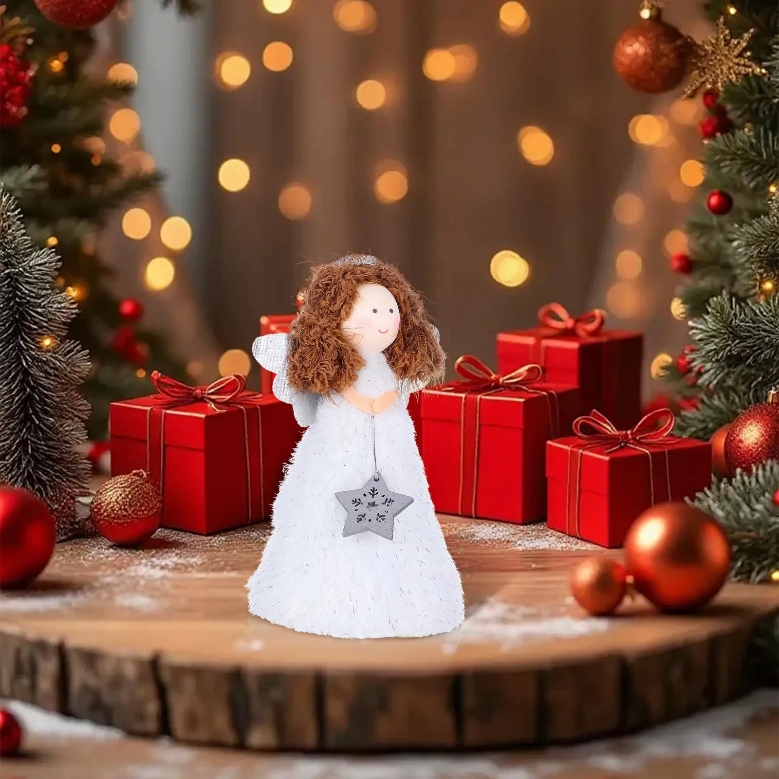 

Christmas Angel Tree Topper 1Pcs Lovely Xmas Treetop Decoration Festive Home Party Supplies Angel Xmas Tree Topper