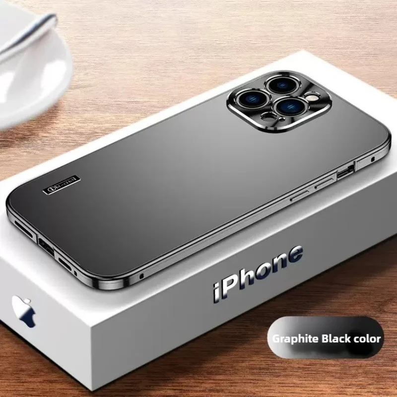 For iPhone 16 Pro Max Phone Case 15 Pro Max Case Metal Magnetic Suction New iPhone14 Double-sided Frame Phone Protective Cover