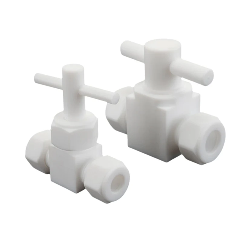 PTFE Ball Valve Compression Fitting Teflon Corrosion Resistant Chemical 3 4 6 8 10 12 14- 25mm 1/8