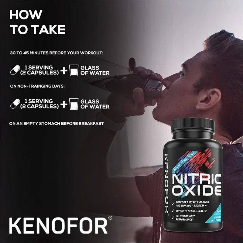 Kenofor Nitric Oxide Booster Pre-Workout Boosts Muscle, Pump, Energy and Endurance