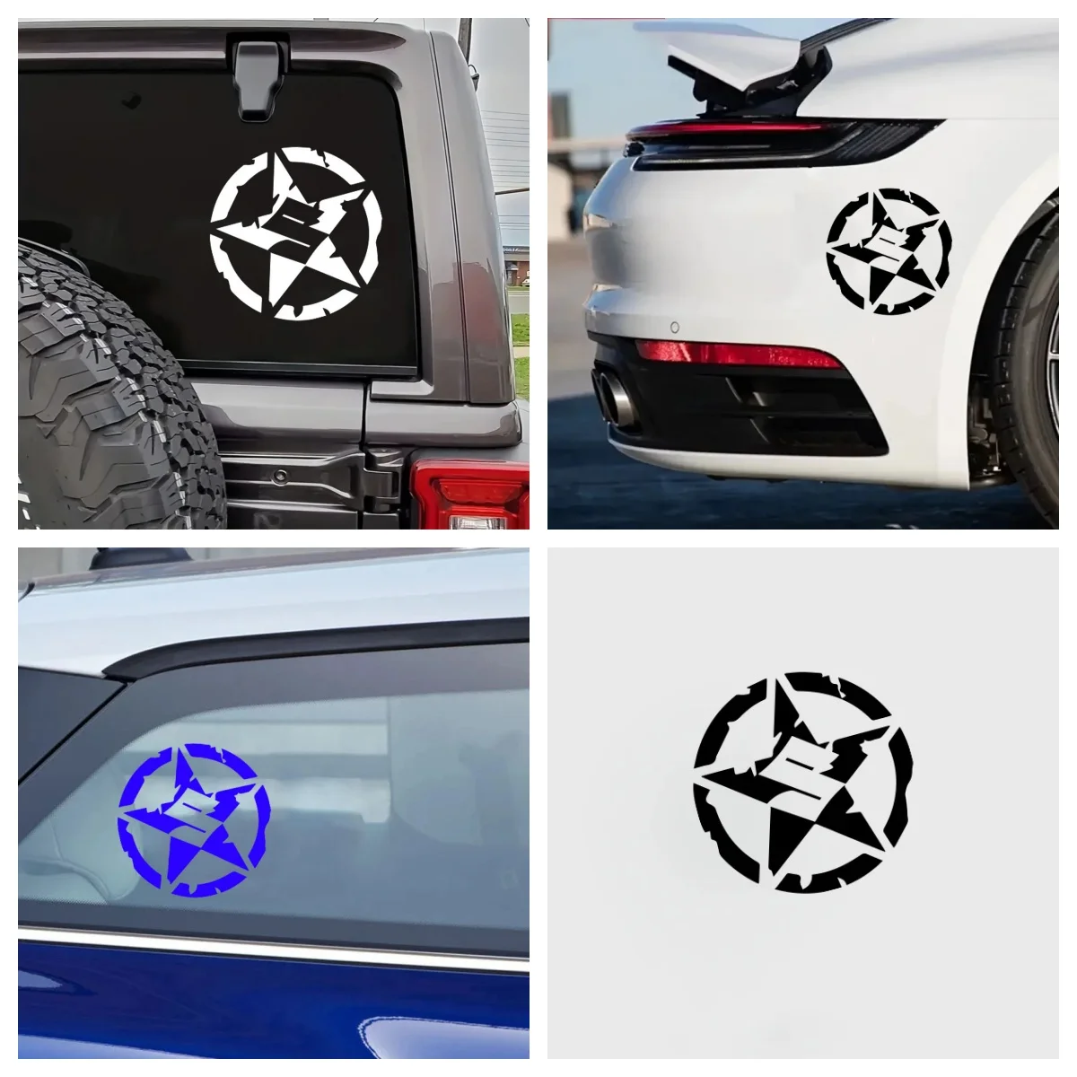 ification Waterproof PVC Five-pointed Star Body Decal, Universal for Laptops and Fridges