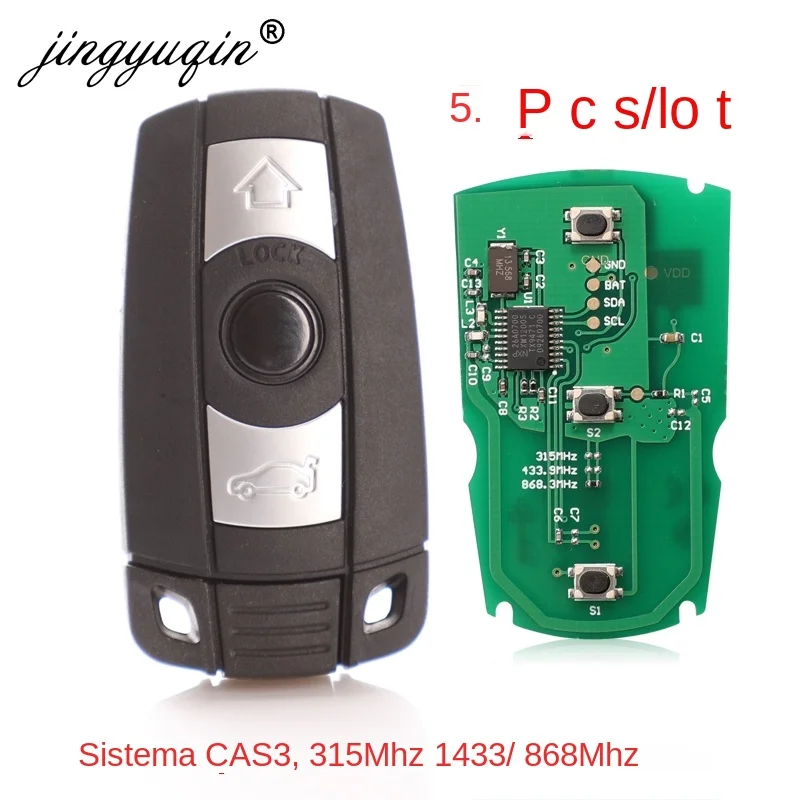 Imagen: Mando a distancia jingyuqin 5 unids/lote para BMW CAS3 System 315MHz / 868Mhz FSK para X5 X6 Z4 1/3/5/7 Control de llave inteligente para vehículo de serie