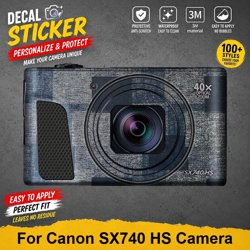 PrizMo Skin PowerShot SX740HS Camera Decal Skin Camera Vinyl Wrap Film Anti-Scratch Protector Coat For Canon PowerShotSX740 HS