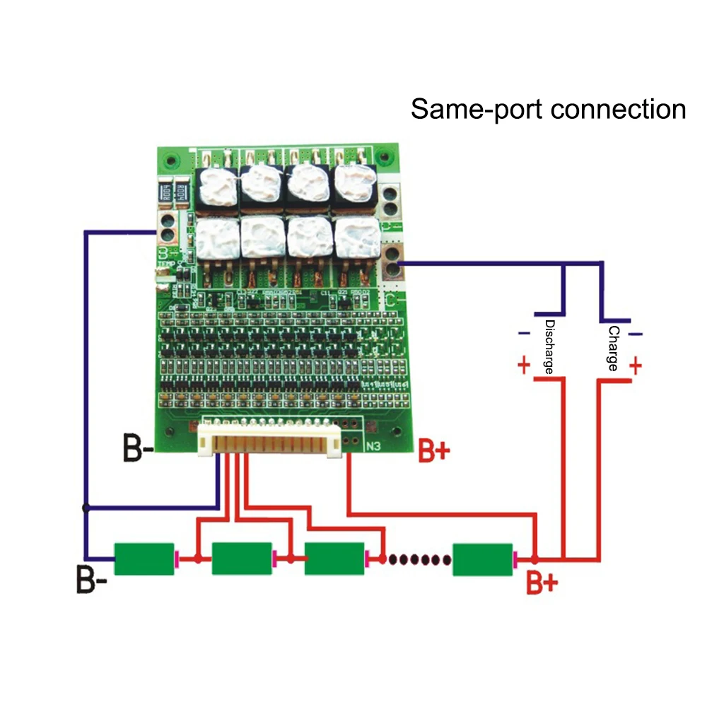 Carte de protection de batterie au lithium, compteur d'équilibre dans la carte de circuit imprimé, BMS 13S, 48V, 35A, 50A