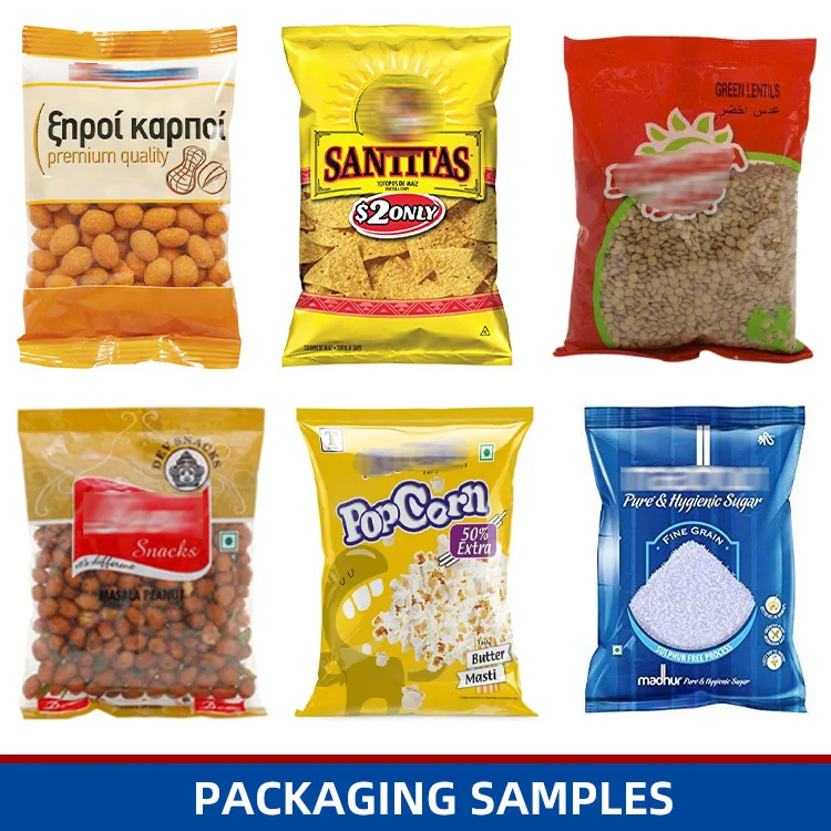 Automatic 50g 100g 200g Plastic Pouch Bag Mini Cookie Wafer Biscuit Packing Machine