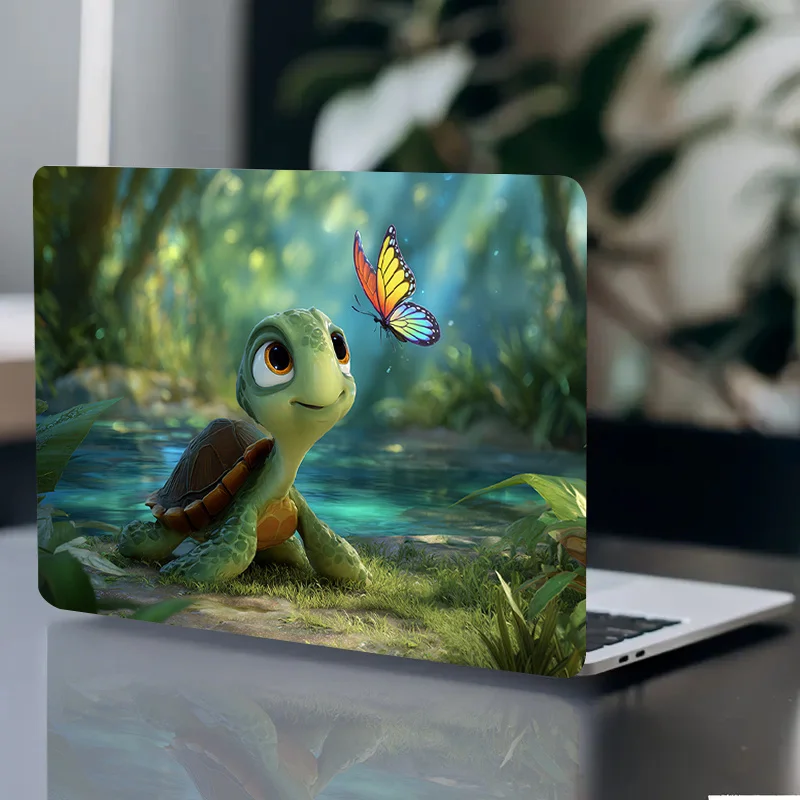

2 наклейки из ПВХ для ноутбуков с изображением черепах и бабочек, светло-коричневые, устойчивые к царапинам - защитный чехол для ноутбука, для