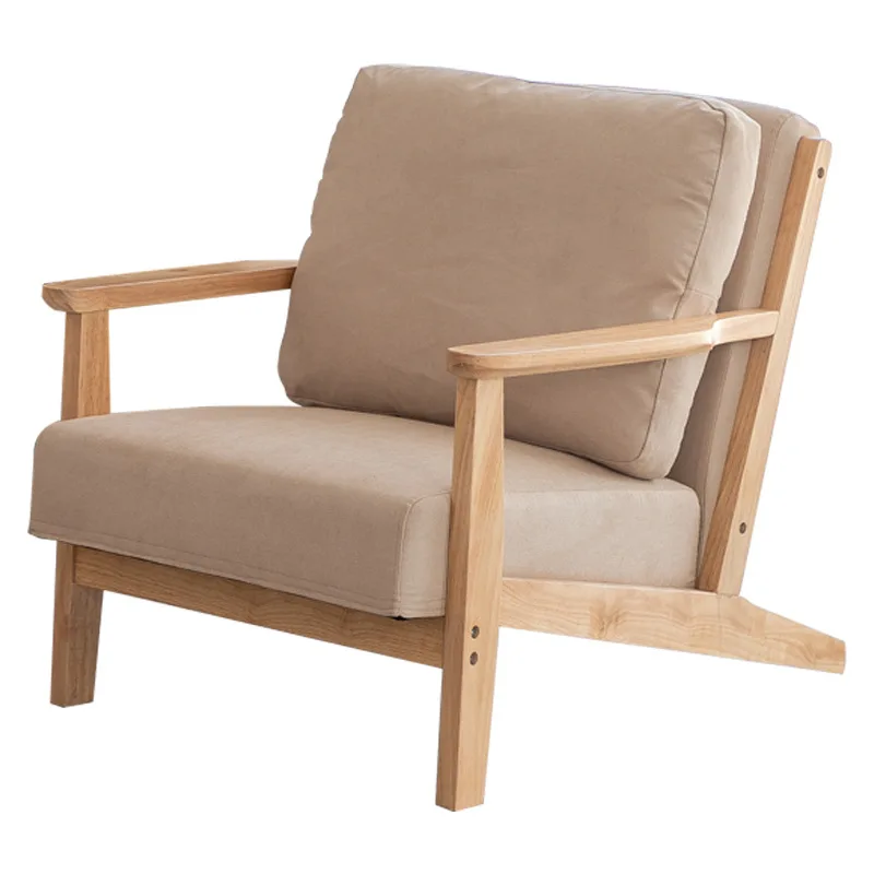 

Solid wood, small apartment, sofa, living room, apartment, Nordic, fabric, simple