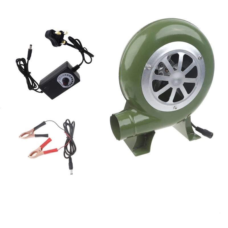 บาร์บีคิวแบบพกพาพัดลม Air Blower สำหรับบาร์บีคิว Camping Cooking DC12V Dropshipping