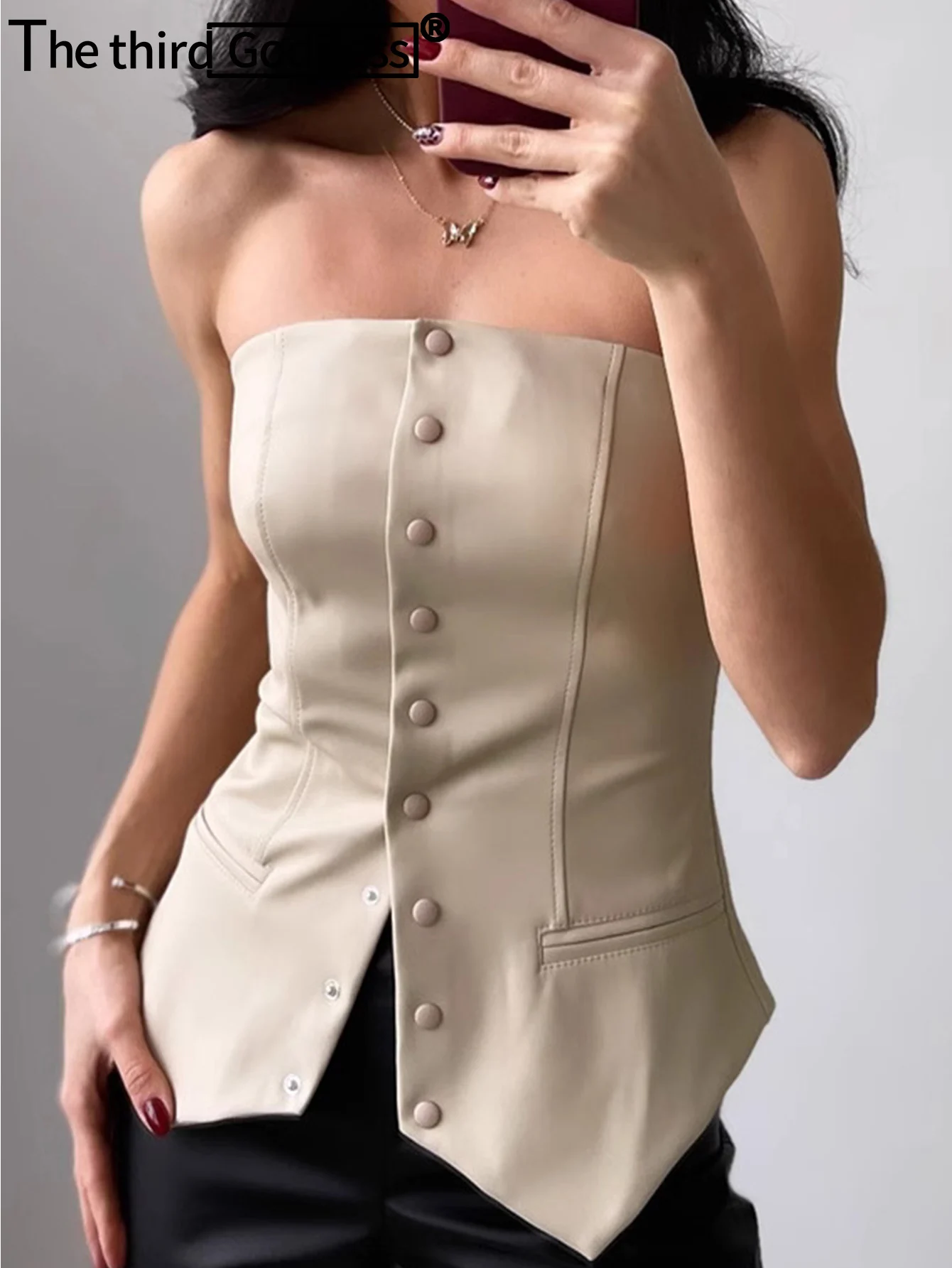 Sexy white PU leather crop top woman clothing 2026 summer body PU tank tops woman y2k tops gothic clothes streetwear top outfit