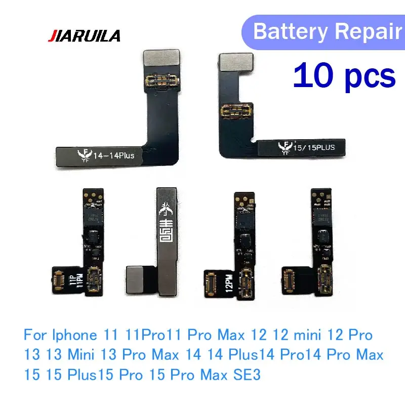 10Pcs Battery Flex Cable For Iphone 15 14 13 12 11 Pro Max mini 14 15 Plus Battery Health Information Repair Flex