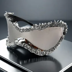 Futuristic Sunglasses for Men and Women Large Frame Punk Style Wrap Around Shield Oversized Sun Glasses Rimless Shades