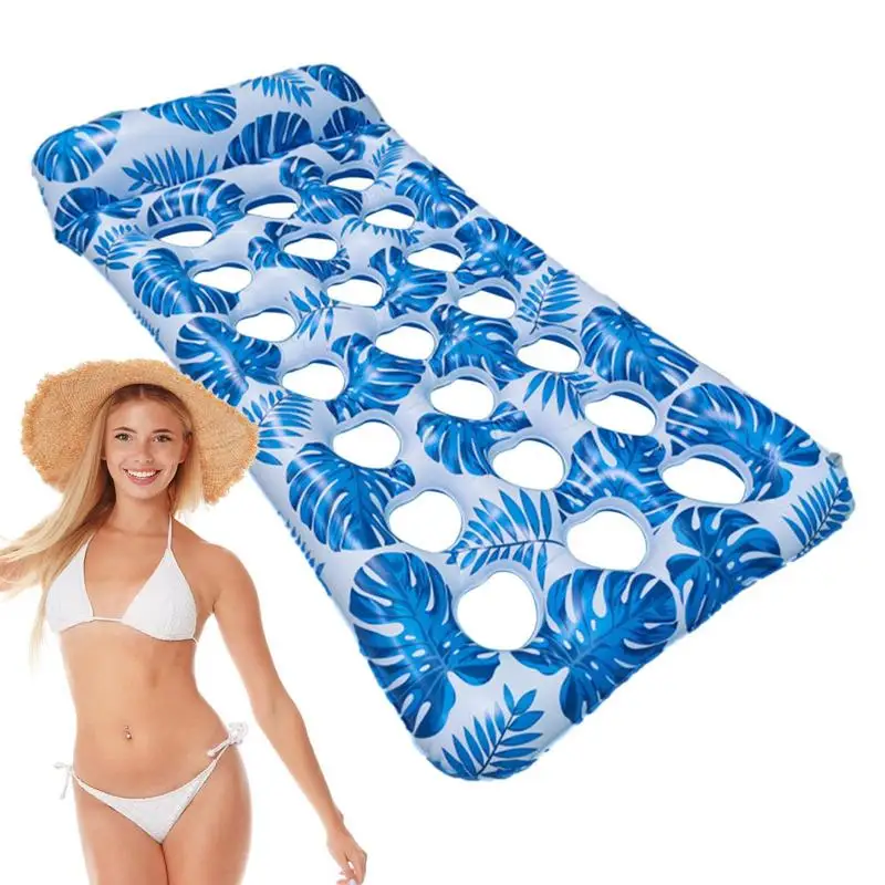 Swimming Pool Inflatable Floating Row Air Mattress Sleeping Cushion Food Beer Drink Tray Holder Outdoor Summer Party Supplies